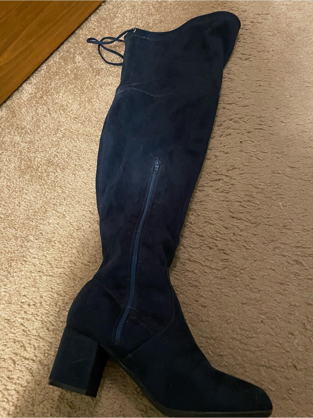 Lane Bryant Women’s Over-the-Knee Block Heel Boots - Blue Suede plus size